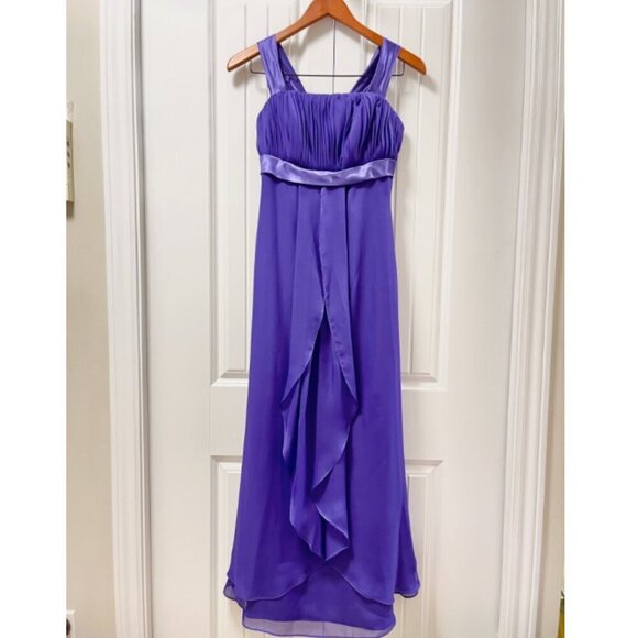 Vintage Dresses & Skirts - Vintage Satin & Chiffon Formal Dress Purple